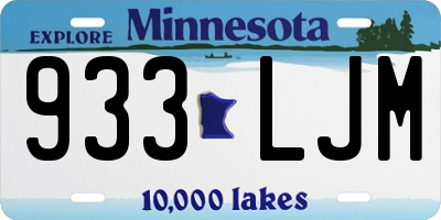 MN license plate 933LJM