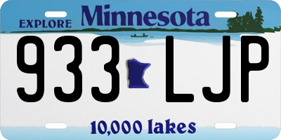 MN license plate 933LJP