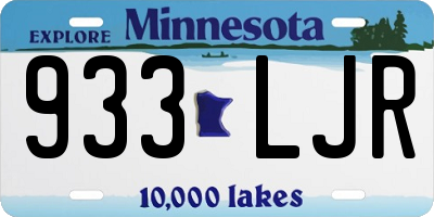 MN license plate 933LJR