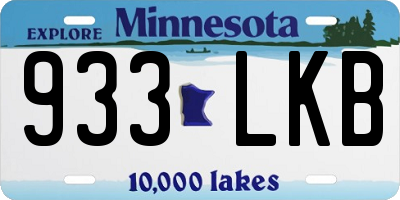 MN license plate 933LKB