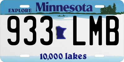 MN license plate 933LMB