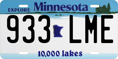 MN license plate 933LME