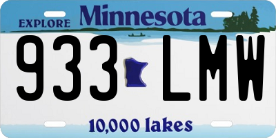 MN license plate 933LMW