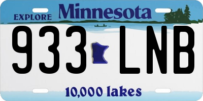 MN license plate 933LNB