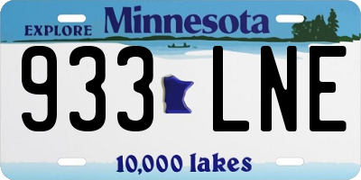 MN license plate 933LNE