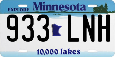 MN license plate 933LNH