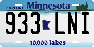 MN license plate 933LNI
