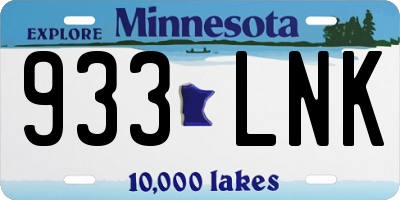 MN license plate 933LNK