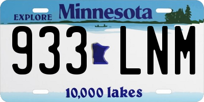 MN license plate 933LNM