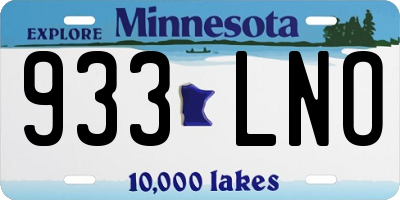 MN license plate 933LNO