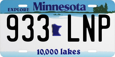 MN license plate 933LNP