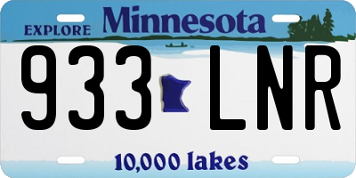 MN license plate 933LNR