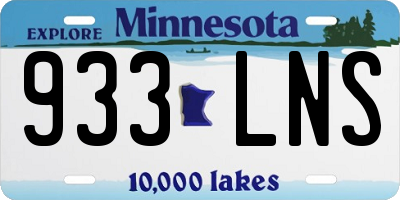 MN license plate 933LNS
