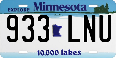 MN license plate 933LNU