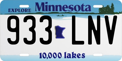 MN license plate 933LNV