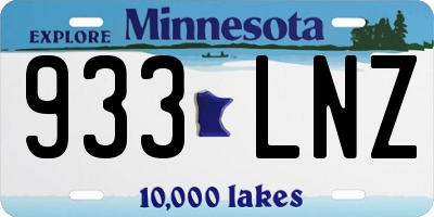 MN license plate 933LNZ