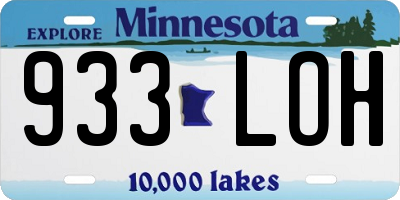 MN license plate 933LOH
