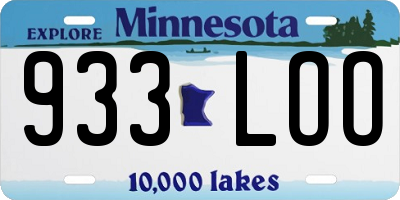MN license plate 933LOO