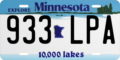 MN license plate 933LPA