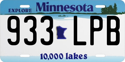MN license plate 933LPB