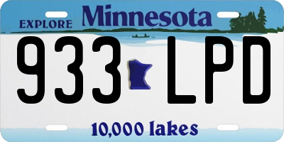 MN license plate 933LPD