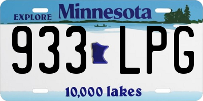 MN license plate 933LPG