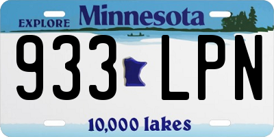MN license plate 933LPN