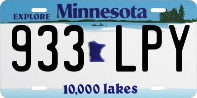 MN license plate 933LPY