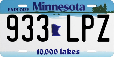 MN license plate 933LPZ