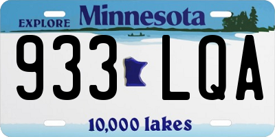 MN license plate 933LQA