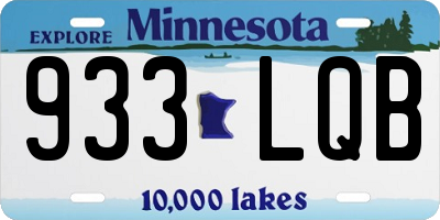 MN license plate 933LQB