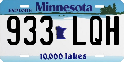 MN license plate 933LQH