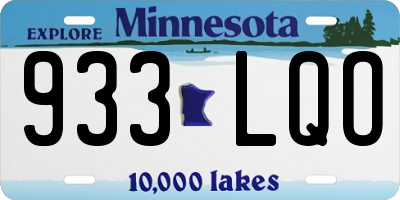 MN license plate 933LQO