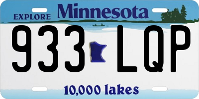 MN license plate 933LQP