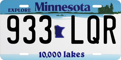 MN license plate 933LQR
