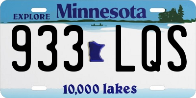 MN license plate 933LQS