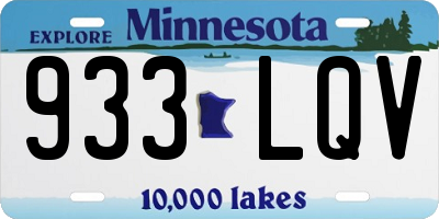 MN license plate 933LQV