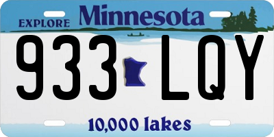MN license plate 933LQY