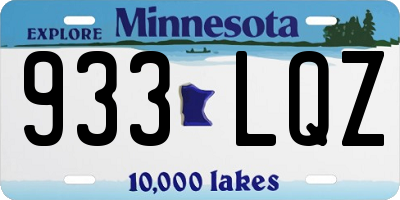 MN license plate 933LQZ