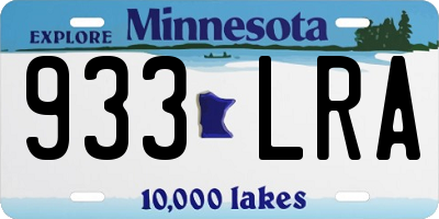 MN license plate 933LRA