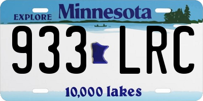 MN license plate 933LRC