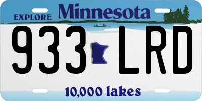 MN license plate 933LRD