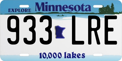 MN license plate 933LRE