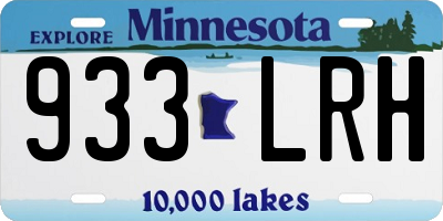 MN license plate 933LRH