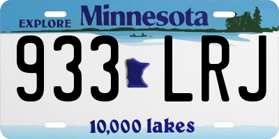MN license plate 933LRJ