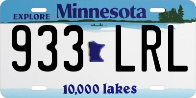 MN license plate 933LRL