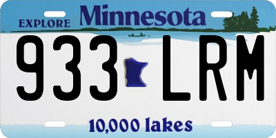 MN license plate 933LRM