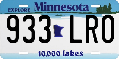 MN license plate 933LRO
