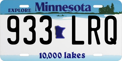 MN license plate 933LRQ