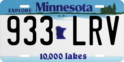 MN license plate 933LRV